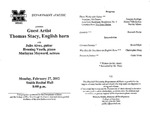 Marshall University Music Department Presents a Guest Artist, Thomas Stacy, English Horn by Júlio Ribeiro Alves, Henning Vauth, and Marlayna Maynard