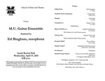 Marshall University Music Department Presents the M.U. Guitar Ensemble, Assisted by Ed Bingham