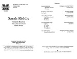 Marshall University Music Department Presents a Senior Recital, Sarah Riddle