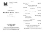 Marshall University Music Department Presents a Senior Recital, Michael Rose, tenor by Michael Rose