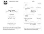 Marshall University Music Department Presents a Senior Recital, Joshua Blair, clarinet
