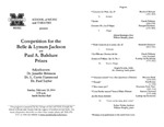 Marshall University Music Department Presents the Competition for the Belle & Lynum Jackson and Paul A. Balshaw Prizes
