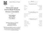 Marshall University Music Department Presents the Thirteenth Annual Festival Band Weekend, Finale Concerts, with Guest Conductors, Tracey Filben, John Lynch, Sr., Larry Blocher by Tracey Filben; John Lynch, Sr.; and Larry Blocher