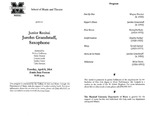 Marshall University Music Department Presents a Junior Recital, Jarohn Grandstaff, Saxophone by Jarohn Grandstaff
