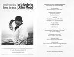 Marshall University Music Department Presents red socks, low brass, a tribute to John Mead, 9/24/37 - 2/8/14
