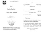 Marshall University Music Department Presents a Senior Recital, Emily Hall, clarinet by Emily Hall