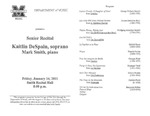 Marshall University Music Department Presents a Senior Recital, Kaitlin DeSpain, soprano, Mark Smith, piano