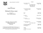 Marshall University Music Department Presents a Junior Recital, Michael E. Rose, tenor, accompanied by Mark Smith, piano