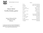 Marshall University Music Department Presents a Guest Artist, Cecilia Zabala, guitar by Cecilia Zabala