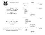 Marshall University Music Department Presents the Marshall University Guitar Ensemble, directed by Alexandre Aguiar Lopes