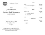 Marshall University Music Department Presents a Junior Recital, Stephen Clark Littlepage, percussion