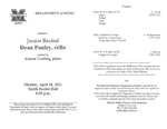 Marshall University Music Department Presents a Junior Recital, Dean Pauley, cello