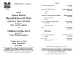 Marshall University Music Department Presents a Senior Recital, Hannah Elizabeth Bird, clarinet, bass clarinet, accompanied by, Mila Markun, piano, and Melinda Kelle, horn, accompanied by, Peggy Johnston, piano