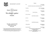Marshall University Music Department Presents a Junior Jazz Recital, featuring, Wes Hager, guitar, and, Friends