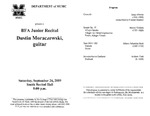 Marshall University Music Department Presents a BFA Junior Recital, Dustin Moraczewski, guitar