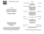 Marshall University Music Department Presents the 2010 SCI National Student Conference: Concert Three