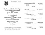 Marshall University Music Department Presents The Woman's Club of Huntington, Music and Art Department, presents 