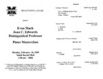 Marshall University Music Department Presents Evan Mack, Joan C. Edwards Distinguished Professor, Piano Masterclass