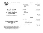 Marshall University Music Department Presents a Faculty Recital, W. Edwin Bingham, saxophone, Lois J. Kaarre, piano by W. Edwin Bingham and Lois J. Kaarre