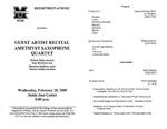 Marshall University Music Department Presents a Guest Artist Recital, Amethyst Saxophone Quartet by Nathan Nabb, Sean Hurlburt, Masahito Sugihara, and Johnny Salinas