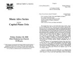 Marshall University Music Department Presents the Music Alive Series, featuring, Capital Piano Trio