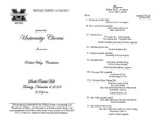 Marshall University Music Department Presents the University Chorus, In concert, Robert Wray, conductor