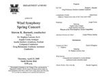 Marshall University Music Department Presents the Wind Symphony, Spring Concert, Steven R. Barnett, conductor