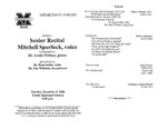 Marshall University Music Department Presents a Senior Recital, Mitchell Spurlock, voice by Mitchell Spurlock