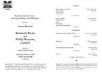 Marshall University Music Department Presents a Senior Recital, Rebekah Ricks and Philip Runyon, clarinet