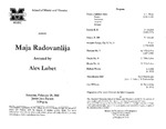 Marshall University Music Department Presents Maja Radovanlija, Assisted by, Alex Lubet