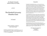 Marshall University Music Department Presents The Marshall University Chamber Choir, In Concert