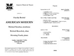 Marshall University Music Department Presents a Faculty Recital, AMERICAN MODERN, Michael Stroeher, trombone, Richard Kravchak, oboe, Henning Vauth, piano