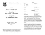 Marshall University Music Department Presents a Guest Artist Recital, Featuring, Dr. Jeremy Lewis, tuba, along with, Dr. Johan Botes piano by Jeremy Lewis Dr. and Johan Botes