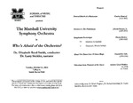 Marshall University Music Department Presents The Marshall University Symphony Orchestra, in, Who's Afraid of the Orchestra?, Dr. Elizabeth Reed Smith, conductor, Dr. Larry Stickler, narrator