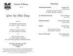 Marshall University Music Department Presents Give Us This Day by Adam Dalton, Martin W. Saunders, Briana Nannen, and Jacob Smith