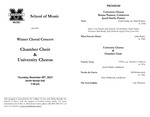 Marshall University Music Department Presents a Winter Choral Concert, Chamber Choir, &, University Chorus by David Castleberry