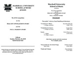 Marshall University Music Department Presents The 2018 Competition, for the, Belle and Lynum Jackson Award, and the, Paul A. Balshaw Award by Marshall University