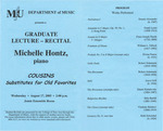 Marshall University Music Department Presents a Graduate Lecture – Recital, Michelle Hontz, piano, Cousins, Substitutes for Old Favorites by Michelle Hontz