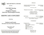 Marshall University Music Department Presents the Fall 2005 Meeting of the Allegheny Chapter, American Musicological Society, Showcase Concert by David Castleberry