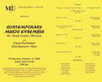 Marshall University Music Department Presents a Contemporary Music Ensemble, Dr. Mark Zanter, Director, with, Guest Performer, Kim Buetzow, flute by Mark Zanter