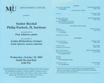 Marshall University Music Department Presents a Senior Recital, Philip Parlock, II, baritone by Philip Parlock