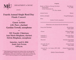 Marshall University Music Department Presents the Fourth Annual Single Reed Day, Finale Concert, with, Guest Artists, J.D. Parr, clarinet, Gordon Towell, saxophone, and, MU Faculty Clinicians, Ann Marie Bingham, clarinet, Edwin Bingham, saxophone by Ann Bingham