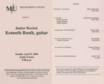 Marshall University Music Department Presents a Junior Recital, Kenneth Booth, guitar by Kenneth Booth