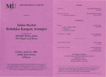 Marshall University Music Department Presents a Junior Recital, Rebekka Kaupat, trumpet by Rebekka Kaupat