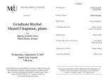 Marshall University Music Department Presents a Graduate Recital, Shanti Chapman, piano by Shanti Chapman