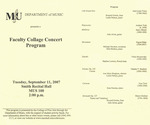 Marshall University Music Department Presents a Faculty Collage Concert Program by Wendell B. Dobbs Dr., Leslie Petteys, Júlio Ribeiro Alves, Michael Stroeher, Stephen Lawson, Ann Bingham, sean parsons, and Mila Markun