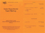 Marshall University Department of Music Presents a Senior Organ Recital, Yuri McCoy by Yuri McCoy