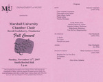 Marshall University Music Department Presents the Marshall University, Chamber Choir, David Castleberry, Conductor, Fall Concert by David Castleberry