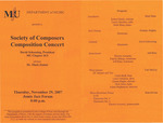 Marshall University Music Department Presents a Society of Composers, Composition Concert, David Schoening, President, MU Chapter SCI, advisor: Dr. Mark Zanter by Mark Zanter and David Schoening