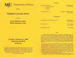 Marshall University Music Department Presents a Stephen Lawson, horn, assisted by, Yesim Dikener, piano, Mitch Spurlock, tenor by Stephen Lawson